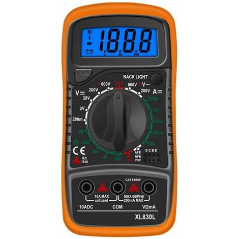 LCD-Digitalmultimeter, hochwertiges Voltmeter, Amperemeter, Ohmmeter, tragbarer digitaler elektrischer Tester. Messen Sie Spannung, Strom, Kontinuität, Widerstand, Wechselstrom, Gleichstrom, Schaltung (1/5)