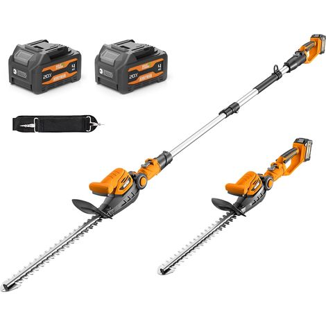 Taille-haie télescopique 2 en 1 20 V 7,4 W pour taille-haies et arbustes (1/5)