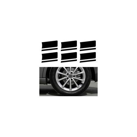 Lot de 6 bandes adhésives réfléchissantes en vinyle pour jante de voiture - Accessoires universels pour pare-chocs et garde-boue (noir) (1/5)