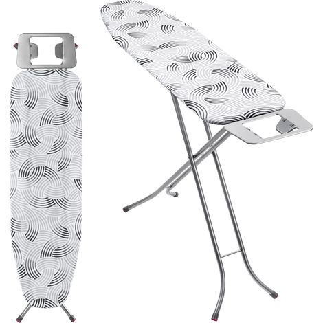 KADAX Tabla de planchar para generador de vapor, tabla plegable con funda de algodón, soporte para plancha integrado y pies antideslizantes (114 x 34 cm, gris) (1/5)