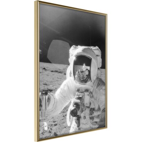 Affiche Murale Encadrée "Space Fun" 21 x 30 cm Or