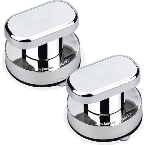 2 Stück Saugnapf-Türgriffe, Saugnapf-Erkerfenstergriffe, Starke Saugnapf-Zuggriffe für Badezimmerglas, Schrank-, Schubladentürgriffe (Silber) (1/5)