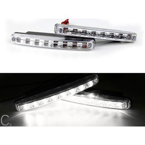 Stück universelle LED-Tagfahrlichter für Autos mit 8 LEDs in der Mitte, kleine Tagfahrlichter mit 8 Leuchten