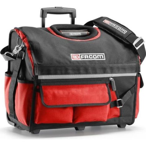 Facom – Boîte à outils textile Probag 20" à roulettes – Polypropylène waterproof – 6 poches latérales pour accès rapide – Poignée métallique chromée (1/4)