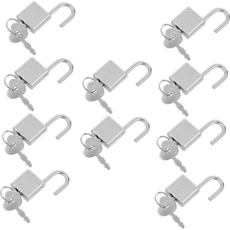 de 10 mini cadenas avec cl cadenas m talliques de s curit (1/5)