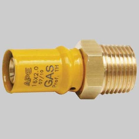 RACCORDO A PRESSARE DIRITTO MASCHIO PER GAS - 20 x 3/4