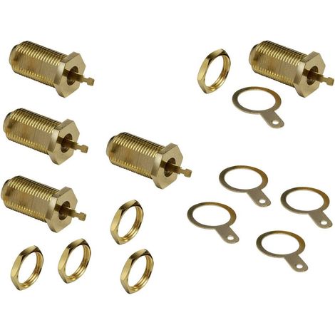 BKL Electronic 0403549 Presa F A incasso, placcato oro Connessioni: Prese a F 5 pz.