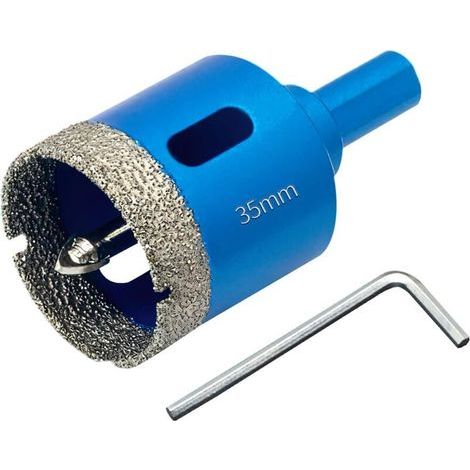 Scie Cloche Diamantée 35mm avec Foret Guidage de Centrage, Professionnelle Foret Diamanté Brasé pour Carrelage, Porcelaine, Verre, Marbre et Céramique (1/5)