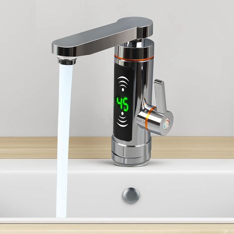 Robinet électrique de cuisine mitigeur pour lavabo – Chauffe-eau instantané 3000W – Affichage numérique LED – Température réglable 30-60°C (1/4)