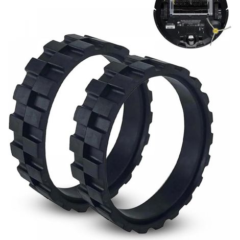 2 pièces Pneu de rechange pour roues iRobot Roomba. Compatible avec séries 500 600 700 800 900 S et i, avec caoutchouc antidérapant à haute adhérence Montage facile (1/5)