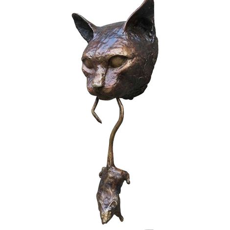 Porte-clés mural Chat et Souris, sculpture de heurtoir de porte, décoration d'entrée artisanale, poignées de porte faites main (1/5)