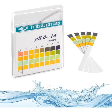 Bandelettes de test de pH 100 pièces, plage de mesure 014, papier indicateur universel, test d'acidité pour aquariums, eau potable, piscine (1/5)