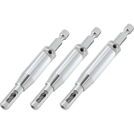 Set mit 3 Schnellwechsel-Bohrerführungen, 1/4"-Sechskantschaft für Schnellwechselbohrmaschinen, QR/DBG/SET (1/4)