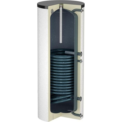 Flamco Hochleistungsspeicher Duo HLS 400 l, weiß, mit Isolierung (1/2)