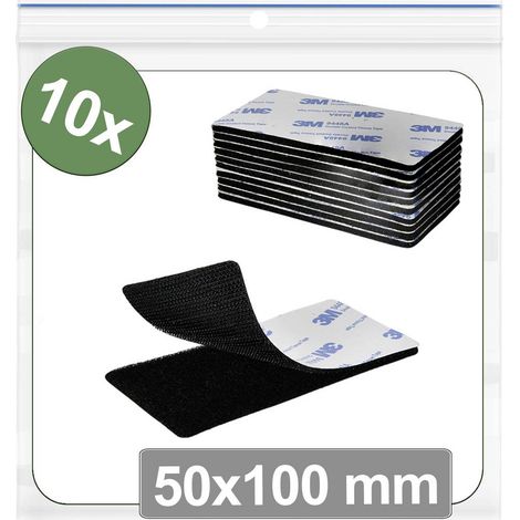 Quadrios 25CA658 Punti a strappo da incollare Lato morbido e lato rigido (L x L) 50 mm x 100 mm Nero 10 pz.