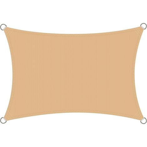 Toile d'ombrage carrée imperméable 3 x 4 m, résistante à l'eau, en PES, offrant une protection UV à 98 % pour terrasse, jardin, pergola, sable. (1/5)