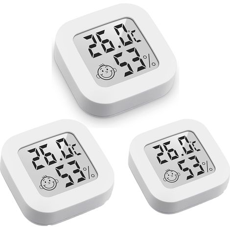 Mini thermohygromètre d'intérieur, moniteur de température et d'humidité, indicateur de niveau de confort, 3 pièces (1/5)