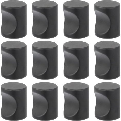 Poignées de tiroir modernes en alliage d'aluminium noir (lot 12) (1/5)
