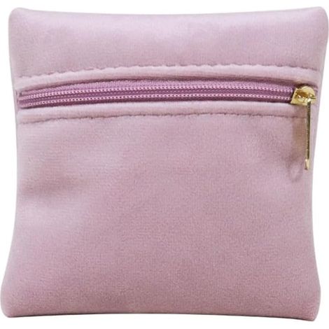 Sac d'emballage en flanelle pour bijoux pour femme, sac de rangement pour boucles d'oreilles et bagues, sac d'emballage portable doux pour bijoux (rose) (1/5)