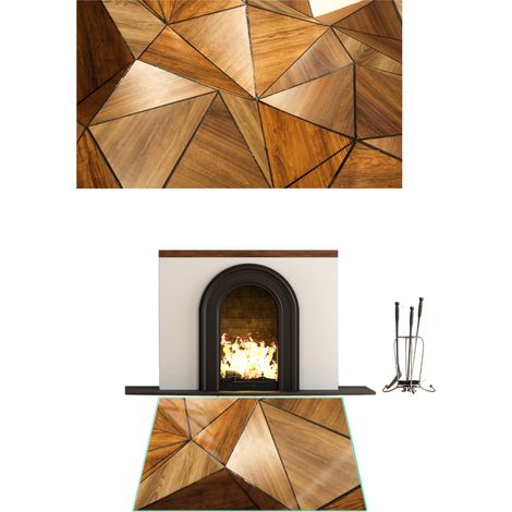 SOPORTE DE CRISTAL PARA CHIMENEA, CRISTAL TEMPLADO, DIMENSIONES 52x40cm, MOSAICO GRÁFICO. (1/5)