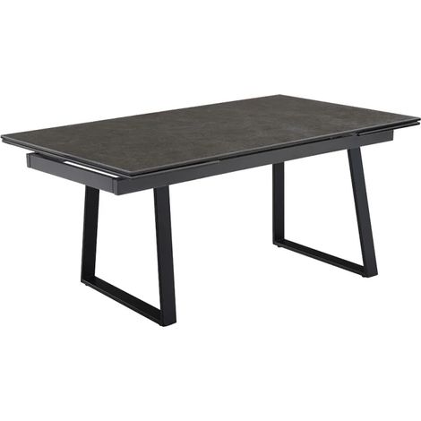 Table extensible 180 à 260 cm céramique gris anthracite pieds luge - UTAH 02 (1/5)