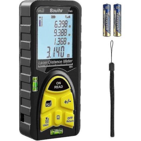 Telemetro laser da 50 m, strumento di misurazione elettronico multifunzione portatile a infrarossi per componenti. - Crezuo