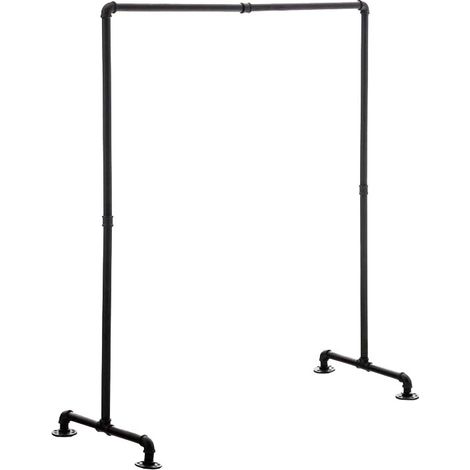 Portant à vêtements en métal noir style industriel 150 x 120 x 55 cm 100009103 (1/5)