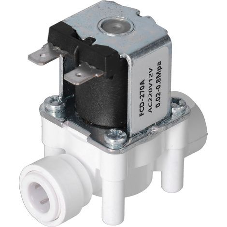 Électrovanne en plastique, raccord rapide 3/8 po, normalement fermée, 220 V CA (1/5)