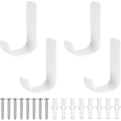 Lot de 4 crochets muraux pour garage, crochets muraux robustes pour accrocher des échelles, crochets de suspension de garage en forme de J, crochets de rangement muraux pour la maison et le (1/5)