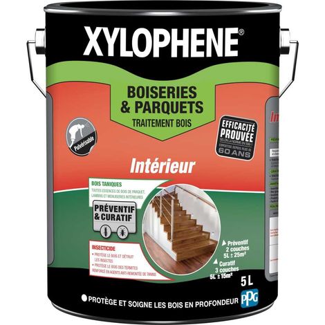 Trattamento interno del legno Xylophene Incolore 5 L boiserie parquet anti insetti termiti champignons