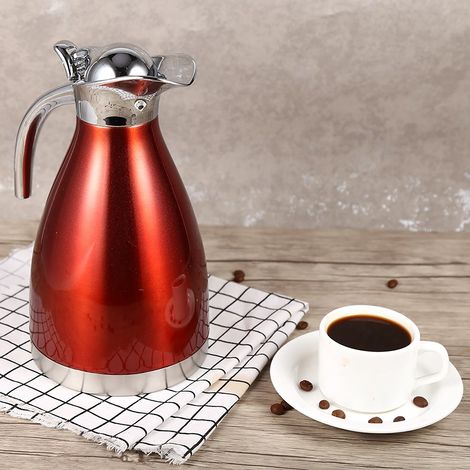 Bouteille isotherme en acier inoxydable 1,5L à double paroi pour café et eau chaude, rouge (1/2)