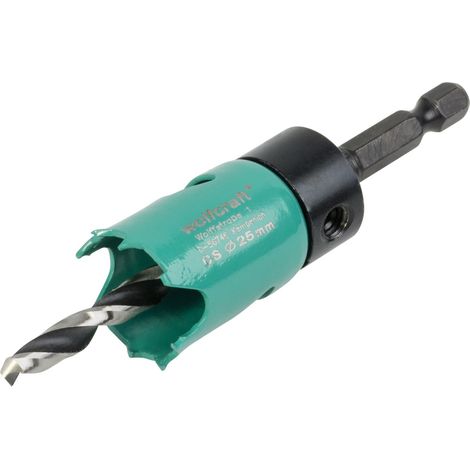 wolfcraft Sega a tazza in acciaio al carbonio, Ø 25 mm I 5963000 I Per l'installazione di materiale elettrico e di sanitari su legno e materiali per costruzioni a secco (1/2)