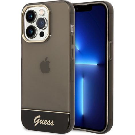 Funda rígida translúcida Guess para iPhone 14 Pro, color negro. (1/5)