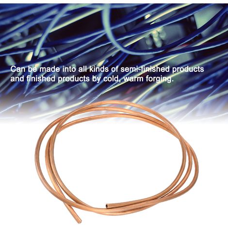 Tube spiralé en cuivre souple T2 de 2 m, diamètre intérieur 4 mm, diamètre extérieur 6 mm, épaisseur de paroi 1 mm, pour applications frigorifiques (1/5)
