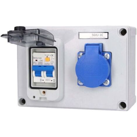Wall Power Socket Electrical Outlet Box German Standard 200250V with 230V 40A 1P+N RCD (1/5)