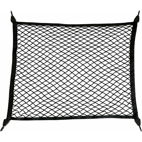 Filet de Rangement Coffre de Voiture, 80x60cm, Filet à Bagages Fixe en Nylon Super Élastique, Convient à la Plupart des Coffres de Voitures