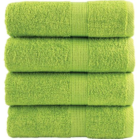 Serviettes d'invités haut de gamme SOLUND, lot de 4, vert pomme, 30 x 50 cm, 600 g/m²