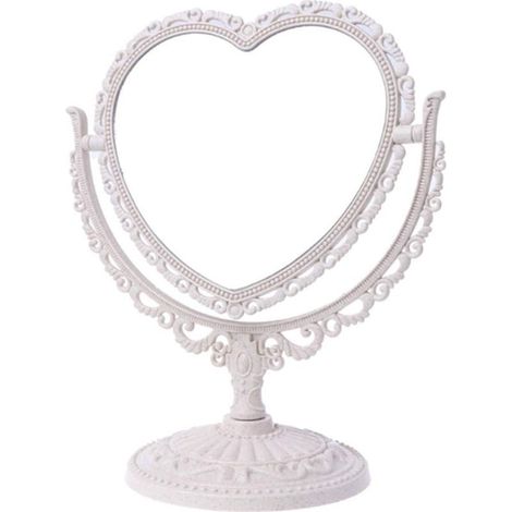 Miroir cosmétique double face rotatif, miroir de commode léger, beige, idéal pour salle de bain ou chambre à coucher (1/5)