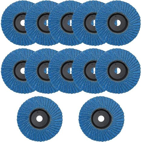 12 Pièces 76 mm Disque à Lamelle Meuleuse 60 Grain Disques Abrasifs à Lamelles Trou Central de 10 mm pour Enlever Ebavure, Polissage, Rouille (1/5)
