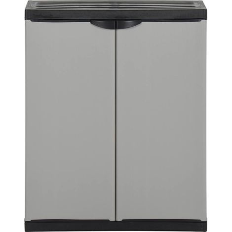 Maison Exclusive - Armadio per Rifiuti da Giardino Grigio e Nero 68x40x85 cm in PP