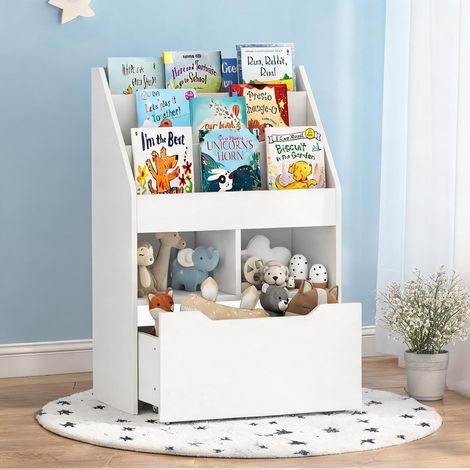 Étagère pour enfants avec tiroir en MDF et nylon blanc 60 x 29,9 (1/5)