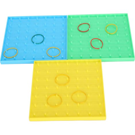 3Pcs Nail Board Toy Color Pegboard with Rubber Band Children Early Educational Puzzle Aids (1/5)