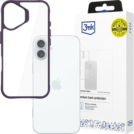Apple iPhone 16 - Coque 3mk Satin Armor + Violet