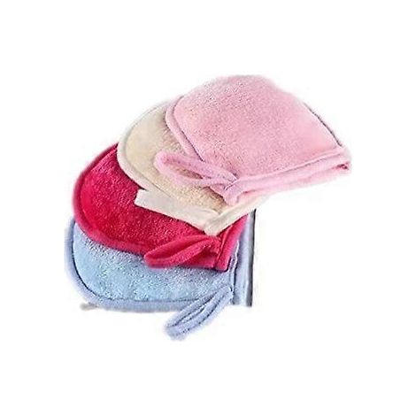 Gants démaquillants en microfibre lavables (lot de 4), disques démaquillants réutilisables et lavables, écol (1/5)