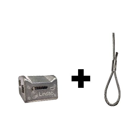 Kit cassette de 4 câbles pré-sertie Lg 2 mètres embout boucle + galets Charge 50 Kg NATHER 998290