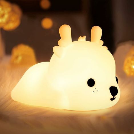 Children's Night Light, Baby Night Light, Wapiti Rechargeable Baby Night Light, Portable LED Baby Night Light for Girls, Adults, and Boys, Touch-Sensitive Silicone Night Light, Baby Girl Gift (1/5)