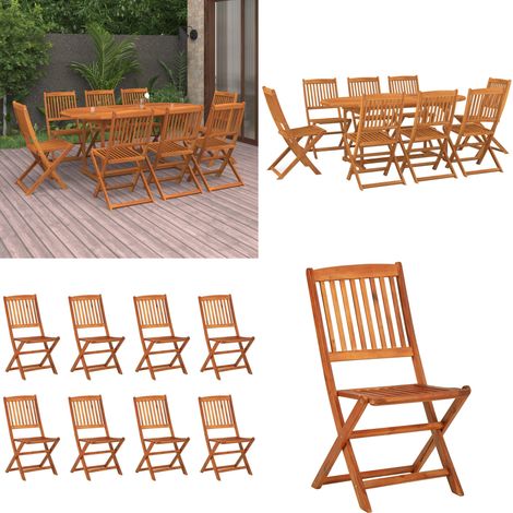 9-tlg. Garten-Essgruppe 180x90x75 cm Massivholz Akazie - Gartenmöbel - Essgruppe - Gartentisch - Gartenstuhl - Akazienholz - Home & Living