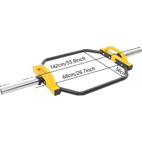 Barre hexagonale, équipement de musculation, construction en acier durable, Jaune (1/2)