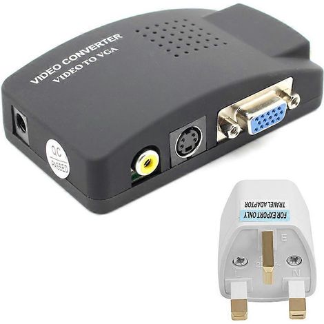 Câble Convertisseur AV S-Vidéo vers VGA pour Présentation Éducation Entreprise, Portable avec Prise UK (1/4)