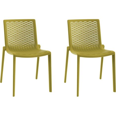 Set 2 chaises intérieur, extérieur vert olive NETKAT Resol (1/5)